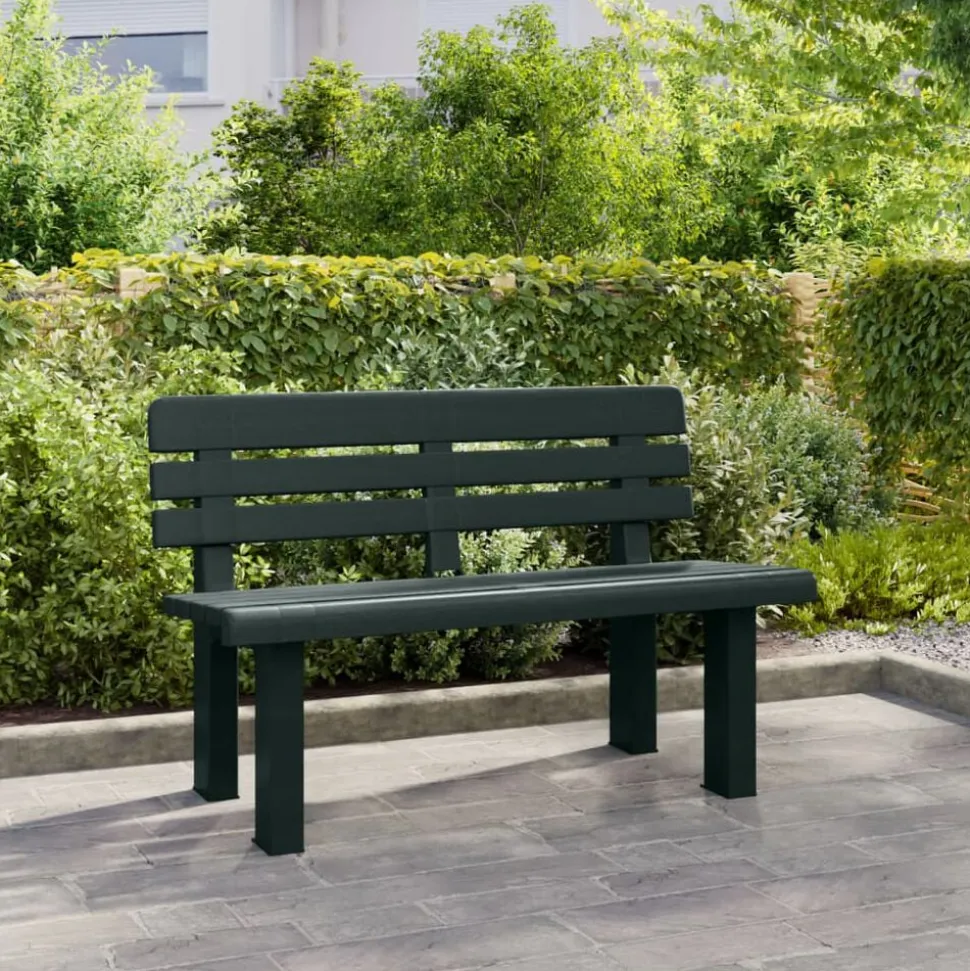 vidaXL Tuinbankje 110x52x71 cm polypropeen groen
