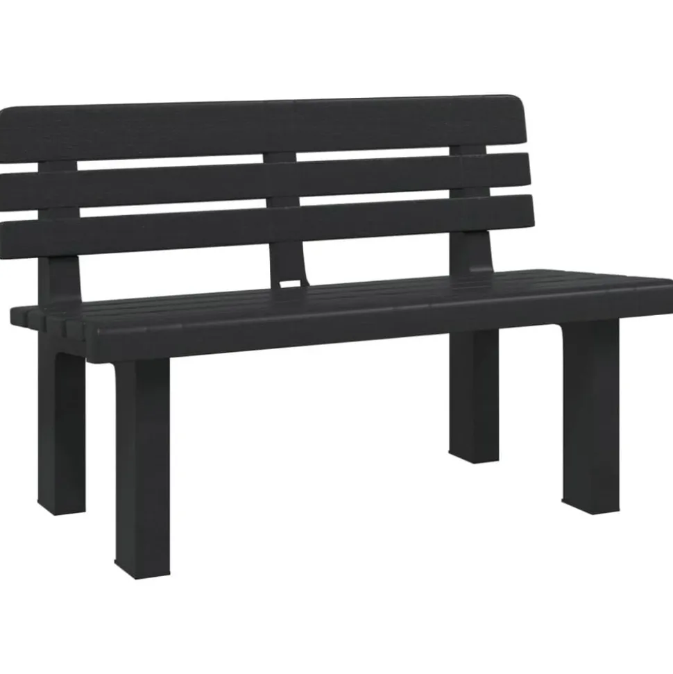 vidaXL Tuinbankje 110x52x71 cm polypropeen antracietkleurig