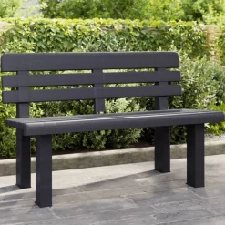 vidaXL Tuinbankje 110x52x71 cm polypropeen antracietkleurig