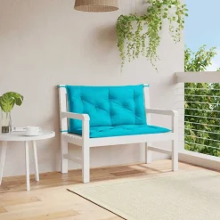 vidaXL Tuinbankkussens 2 st 100x50x7 cm stof turquoise