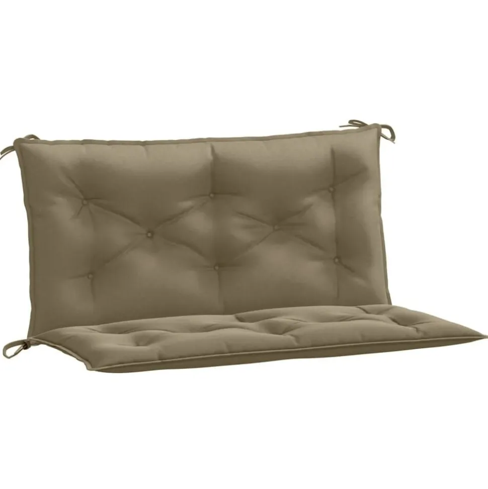 vidaXL Tuinbankkussens 2 st 100x50x7 cm stof gemêleerd taupe