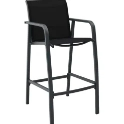 vidaXL Tuinbarstoelen 2 st textileen zwart