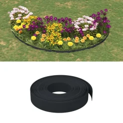 vidaXL Tuinbegrenzing 10 m 10 cm polyetheen zwart