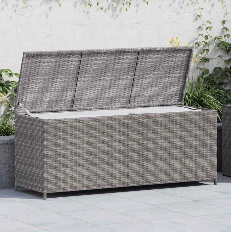 vidaXL Tuinbox 150x50x60 cm poly rattan grijs