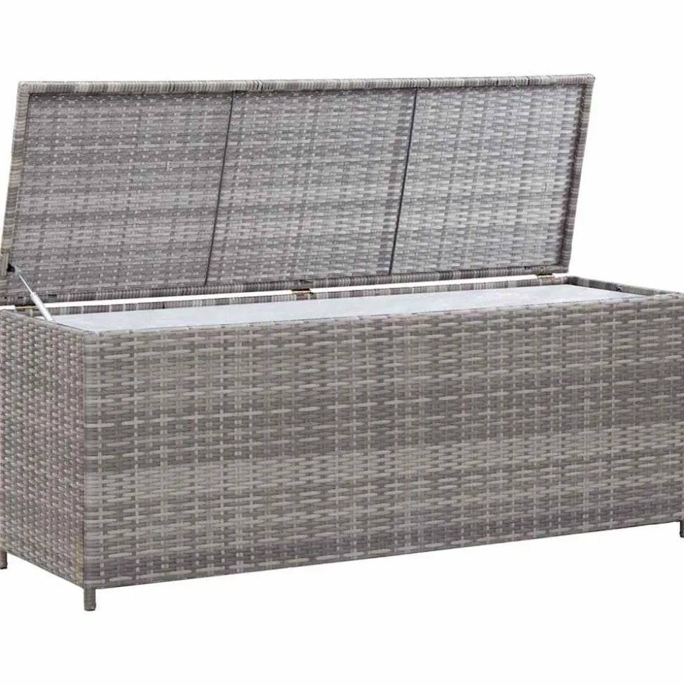 vidaXL Tuinbox 150x50x60 cm poly rattan grijs