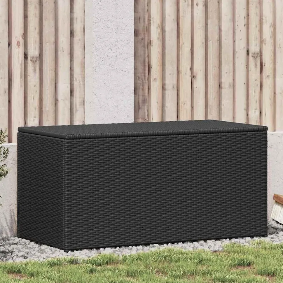 vidaXL Tuinbox 100x50x50 cm poly rattan zwart