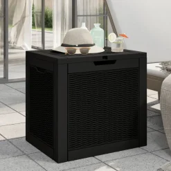 vidaXL Tuinbox 55,5x43x53 cm polypropeen zwart