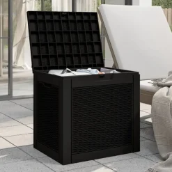 vidaXL Tuinbox 55,5x43x53 cm polypropeen zwart