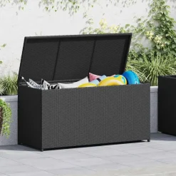 vidaXL Tuinbox 120x50x60 cm poly rattan zwart