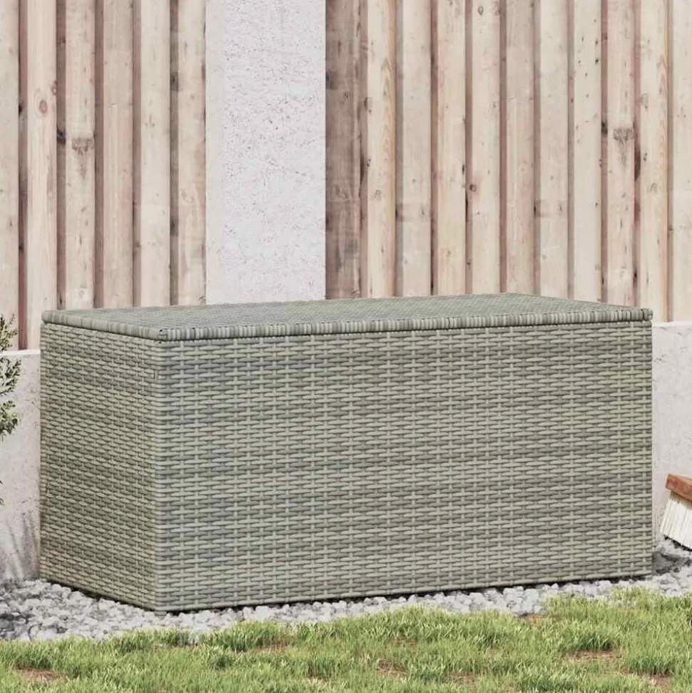 vidaXL Tuinbox 100x50x50 cm poly rattan grijs