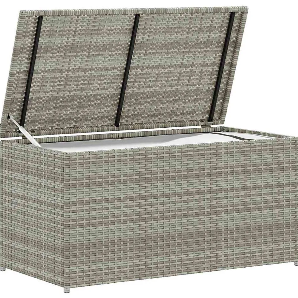 vidaXL Tuinbox 100x50x50 cm poly rattan grijs