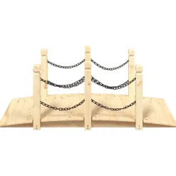 vidaXL Tuinbrug met kettingrails 150x67x56 cm massief vurenhout