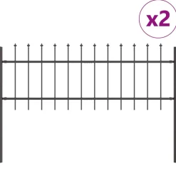 vidaXL Tuinhek 2 pcs Grijs 3,4 x 0,6 m Poedercoating staal