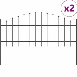 vidaXL Tuinhek 2 pcs Grijs 170 x 140 cm Gepoedercoat staal