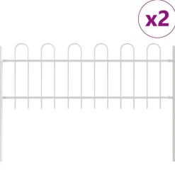 vidaXL Tuinhek 2 pcs Wit 3,4 x 0,6 m Poedercoating staal