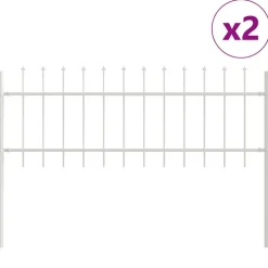vidaXL Tuinhek 2 pcs Wit 3,4 x 0,6 m Poedercoating staal