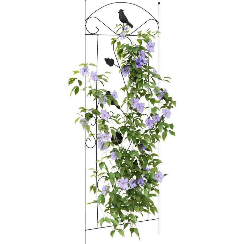 vidaXL Tuinhek 3 pcs Zwart 110 x 40 cm Staal