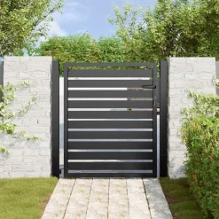 vidaXL Tuinhek afsluitbaar 100x100 cm aluminium zwart
