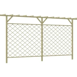 vidaXL Tuinhek met latwerk en pergola hout
