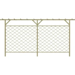 vidaXL Tuinhek met latwerk en pergola hout