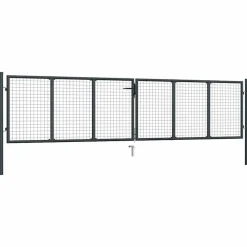 vidaXL Tuinhek van gaas gegalvaniseerd staal 400x75 cm grijs