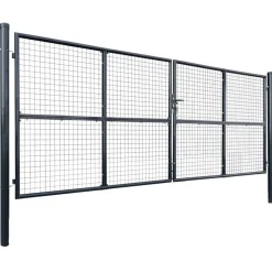 vidaXL Tuinhek van gaas gegalvaniseerd staal 400x150 cm grijs
