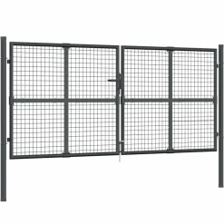 vidaXL Tuinhek van gaas 300x125 cm gegalvaniseerd staal antraciet