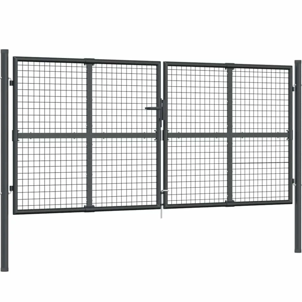 vidaXL Tuinhek van gaas 300x125 cm gegalvaniseerd staal antraciet