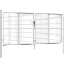 vidaXL Tuinhek van gaas zilverkleurig 300x125 cm gegalvaniseerd staal