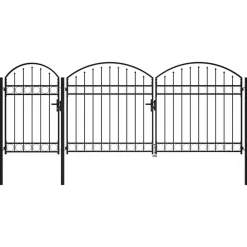 vidaXL Tuinhekgate met gebogen top 400 x 175 cm Staal