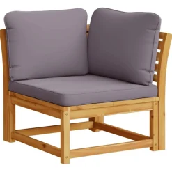 vidaXL Tuinhoekbank met kussens 73x73x65 cm massief acaciahout