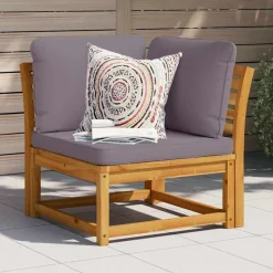 vidaXL Tuinhoekbank met kussens 73x73x65 cm massief acaciahout