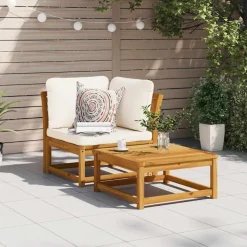 vidaXL Tuinhoekbank met kussens 73x73x65 cm massief acaciahout
