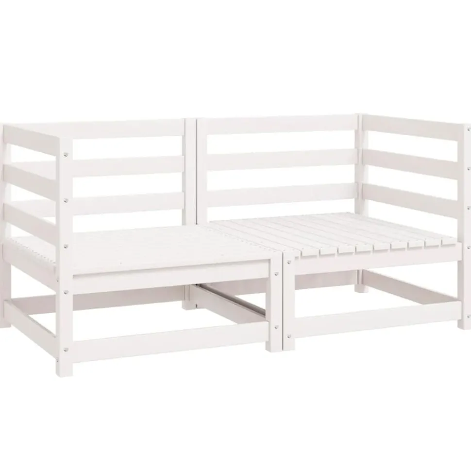 vidaXL Tuinhoekbanken 2 st massief grenenhout wit