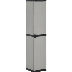 vidaXL Tuinkast met 3 schappen 34x40x168 cm grijs en zwart