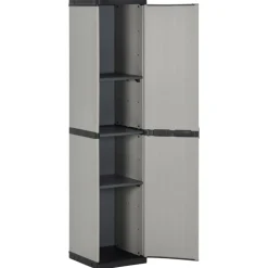vidaXL Tuinkast met 3 schappen 34x40x168 cm grijs en zwart