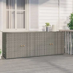 vidaXL Tuinkast 198x55,5x80 cm poly rattan grijs