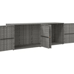 vidaXL Tuinkast 198x55,5x80 cm poly rattan grijs