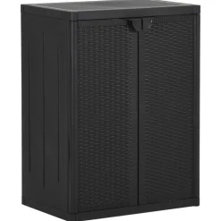 vidaXL Tuinkast 65x45x88 cm polypropyleen rattan zwart