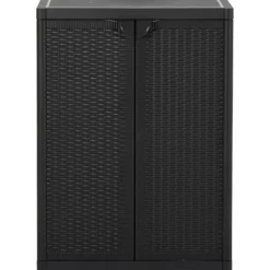 vidaXL Tuinkast 65x45x88 cm polypropyleen rattan zwart