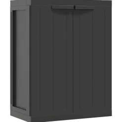 vidaXL Tuinkast 65x37x85 cm polypropeen zwart