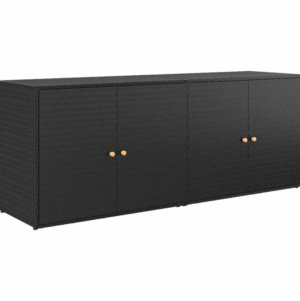 vidaXL Tuinkast Zwart 198x55,5x80 cm Poly Rattan