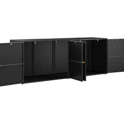vidaXL Tuinkast Zwart 198x55,5x80 cm Poly Rattan