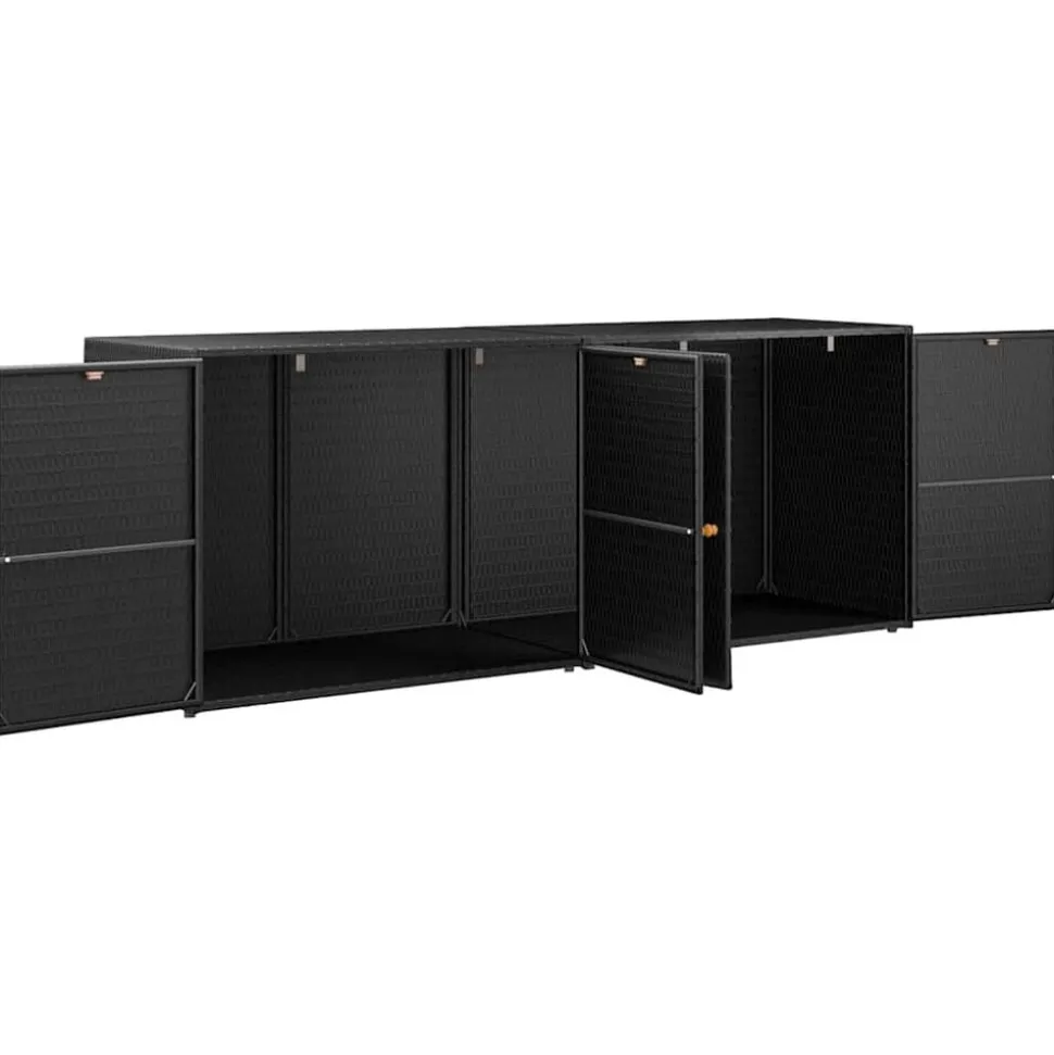 vidaXL Tuinkast Zwart 198x55,5x80 cm Poly Rattan
