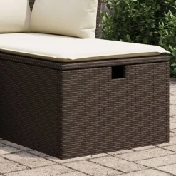 vidaXL Tuinkruk met kussen 55x55x37 cm poly rattan bruin