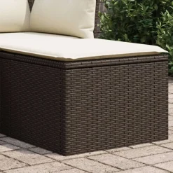 vidaXL Tuinkruk met kussen 55x55x37 cm poly rattan bruin