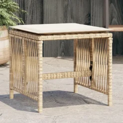 vidaXL Tuinkrukken 4 st met kussens 41x41x36 cm poly rattan beige
