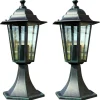 vidaXL Tuinlampen 2 st aluminium donkergroen/zwart