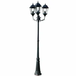 vidaXL Tuinlantaarn Brighton 3-arms 230 cm donkergroen/zwart