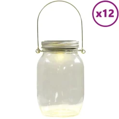 vidaXL Tuinlantaarns 12 st glas warmwit